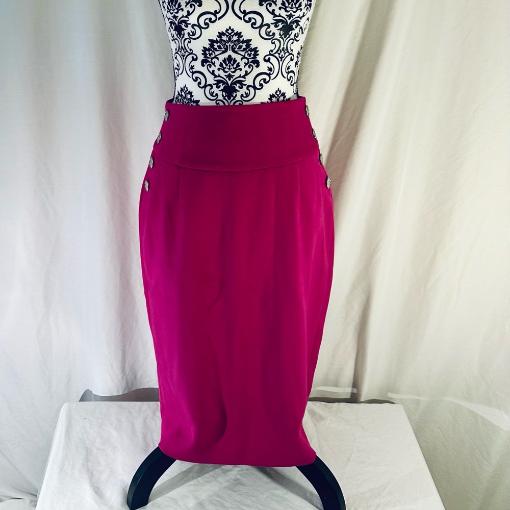 EUC The Limited High Waist Pencil Skirt in Magenta Pink -Size 4 Tall
